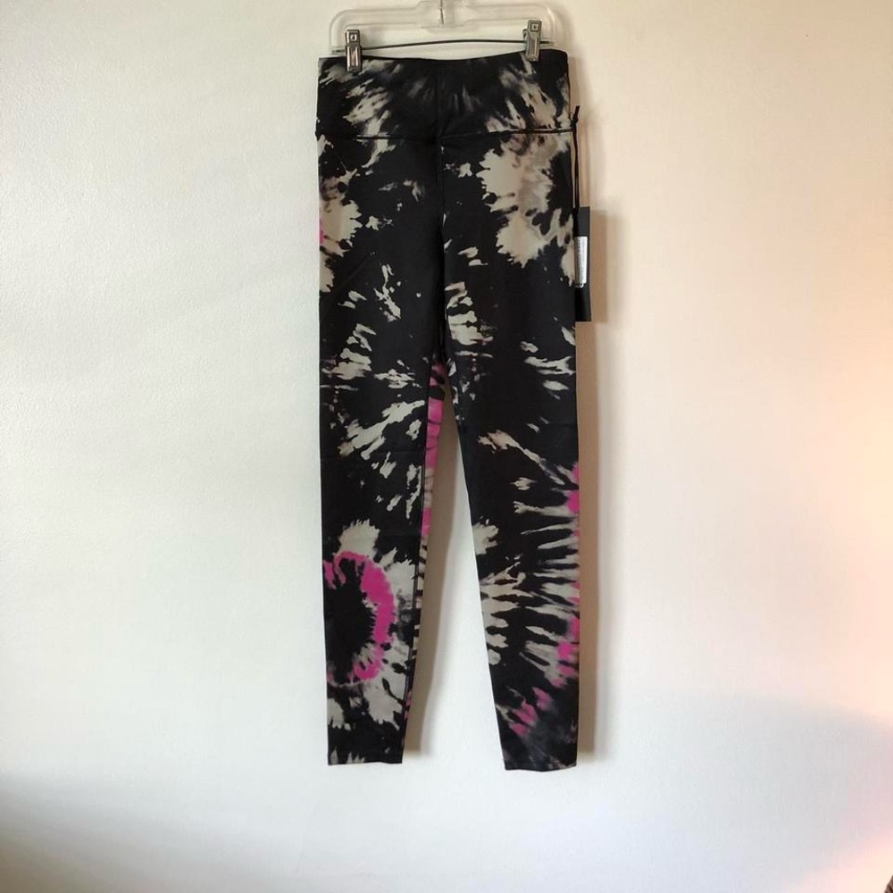 Black and Pink Tie-Dye Leggings